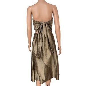 Watters & Watters Silk Dress Size 8 Sleeveless Sash Bow Cutout.
